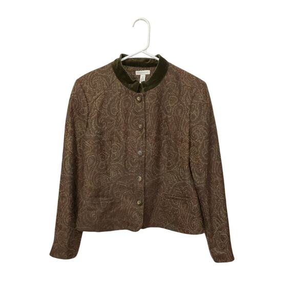 Charter Club Jackets & Blazers - Charter Club Womens Blazer Jacket Paisley Wool Velvet Collar Size 10 Medium